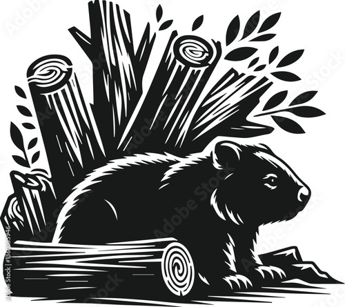 wombat vector silhouette