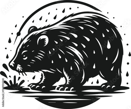 wombat vector silhouette