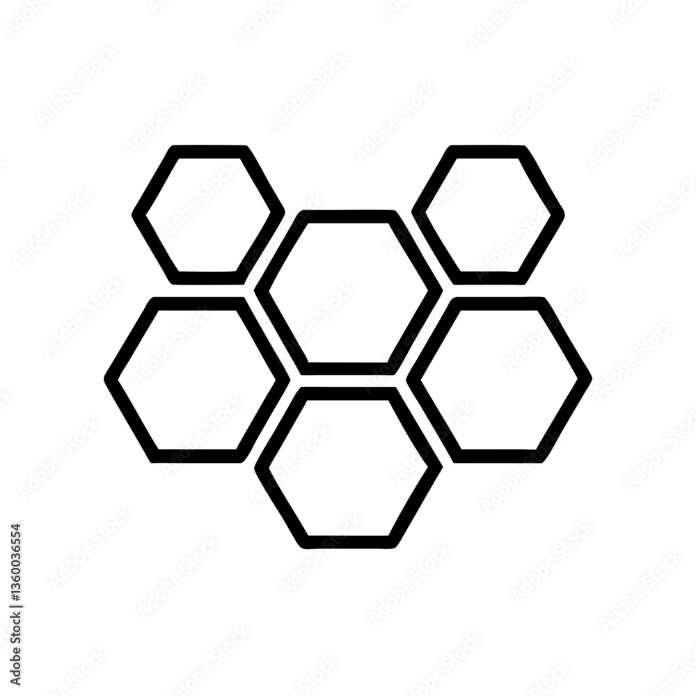 Honeycomb icon in outline style Honeycomb icon in outline style
