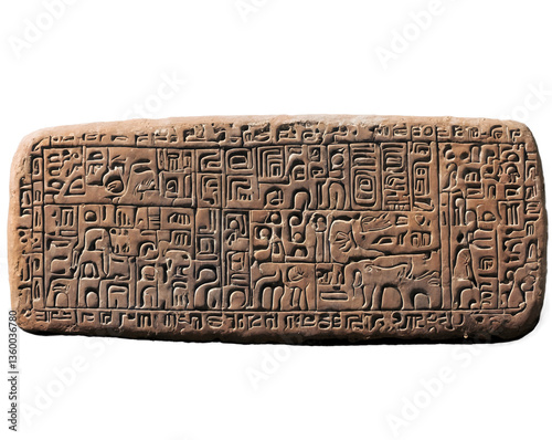 Ancient Clay Tablet Unveiling Indecipherable Pictographs A Glimpse into an Enigmatic Past and Lost Civilizations with Intricate Symbolism, Artifact, Archeology