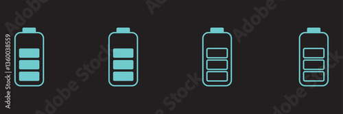 battery icon vector isolated on white background. Battery vector icon. battery charge level. battery charging icon