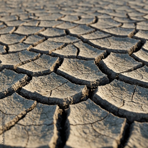 Cracked dry earth grunge texture with deep fissures