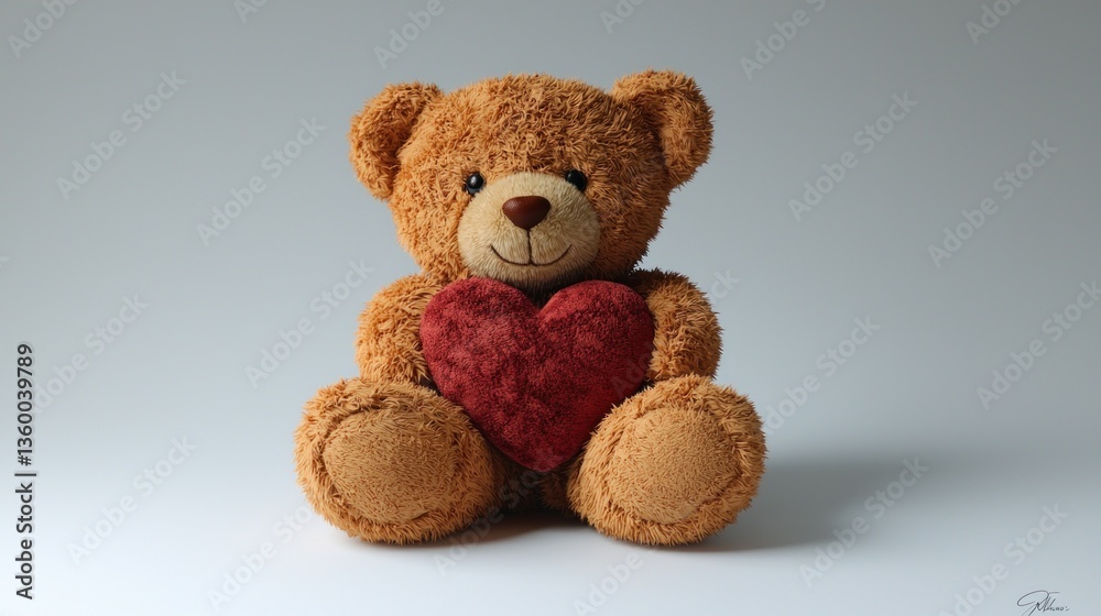 Obraz premium Teddy bear holding a heart (2)