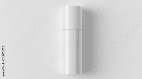 sleek, modern lip balm stick mockup on clean white background, showcasing its minimalist design and smooth finish