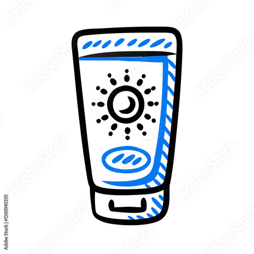 Sunscreen Tube on White Background  