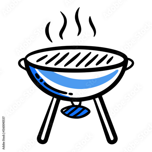 Charcoal Grill with Smoke Rising  