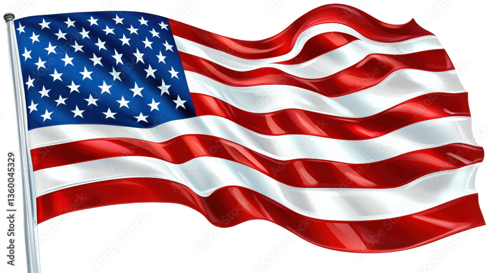 Fototapeta premium American Flag Waving in the Wind