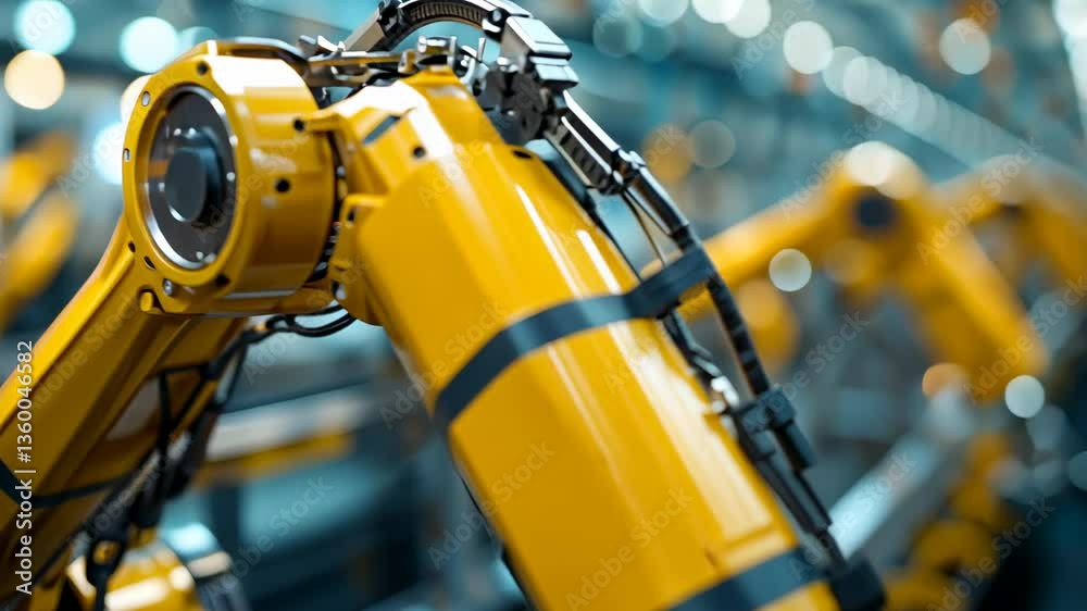Advanced Robotic Arm in Modern Industrial Manufacturing Setting Advanced Robotic Arm in Modern Industrial Manufacturing Setting