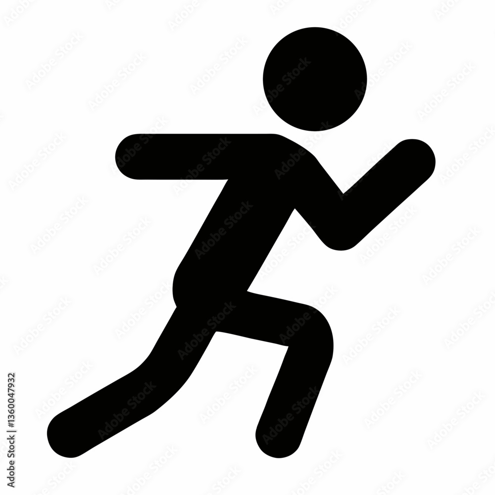 Silhouette of a Running Man Icon in Motion Silhouette of a Running Man Icon in Motion