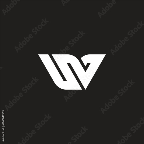 letters uv stripes connect linked simple logo vector