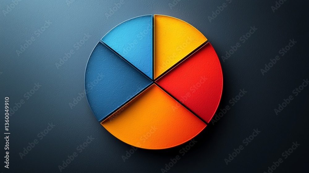 Fototapeta premium A pie chart showing the percentage of revenue contributed by each sales channel, with online sales as the largest segment