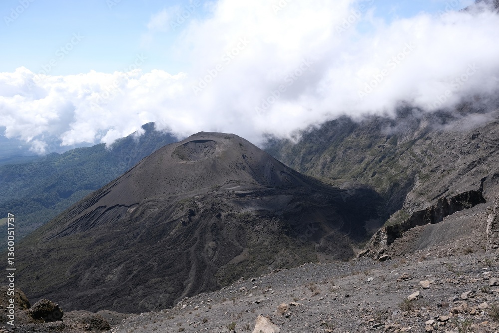 Mountain scenery while trekking Mount Meru, a volcano in Tanzania. Arusha National Park Mountain scenery while trekking Mount Meru, a volcano in Tanzania. Arusha National Park