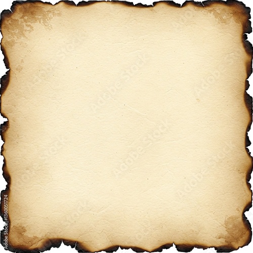 Faded parchment grunge texture with burnt edges