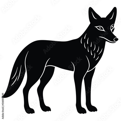 Adobe IllustratoJackal silhouette, Wild jackal silhouette, Jackal svg, Jackal silhouettes, Jackal vector illustration.r Artwork