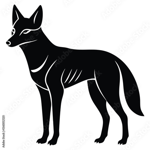 Adobe IllustratoJackal silhouette, Wild jackal silhouette, Jackal svg, Jackal silhouettes, Jackal vector illustration.r Artwork