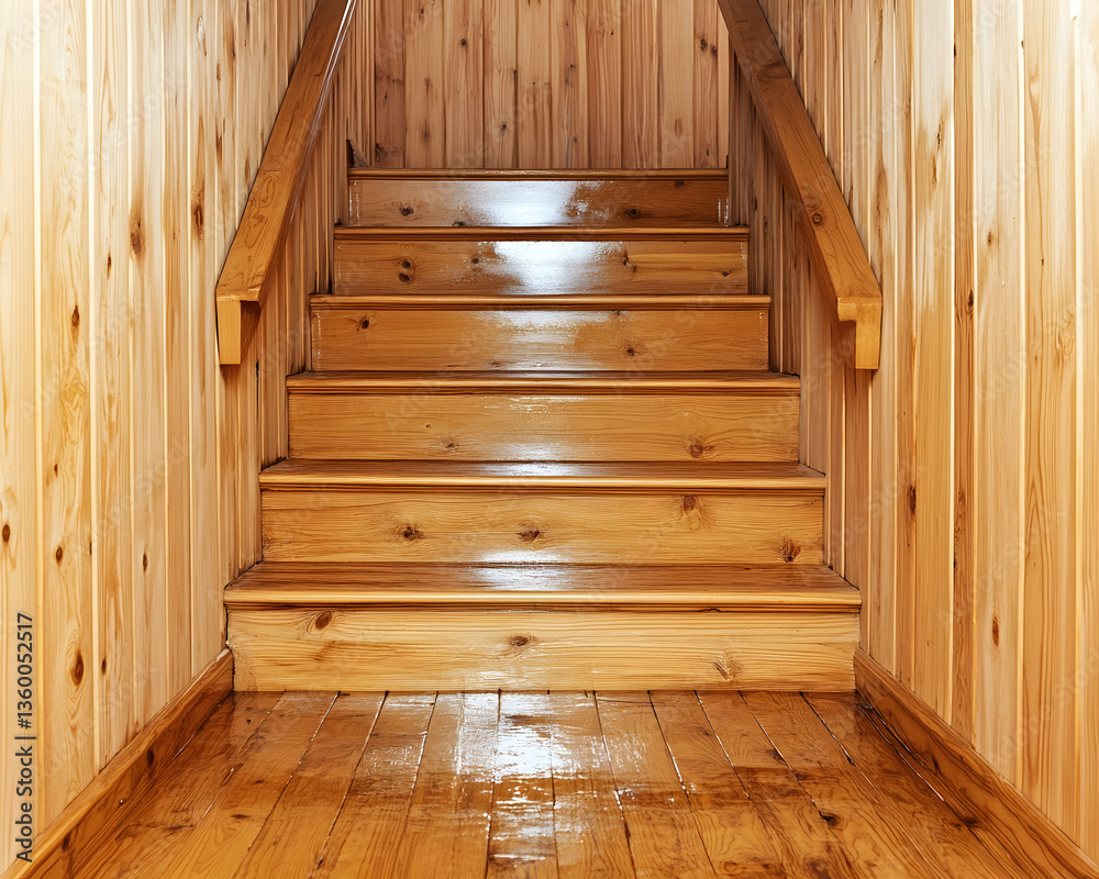 Wooden staircase interior, house, ascent, home, background Wooden staircase interior, house, ascent, home, background