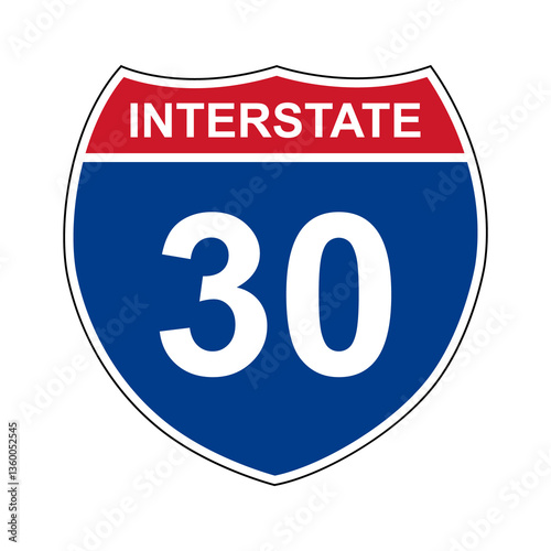 Wallpaper Mural Interstate 30. Interstate highway sign. Road number. Signpost indicating route numbers in the U.S. Interstate Highway System. Even numbers run west to east. Odd numbers run north to south. Torontodigital.ca