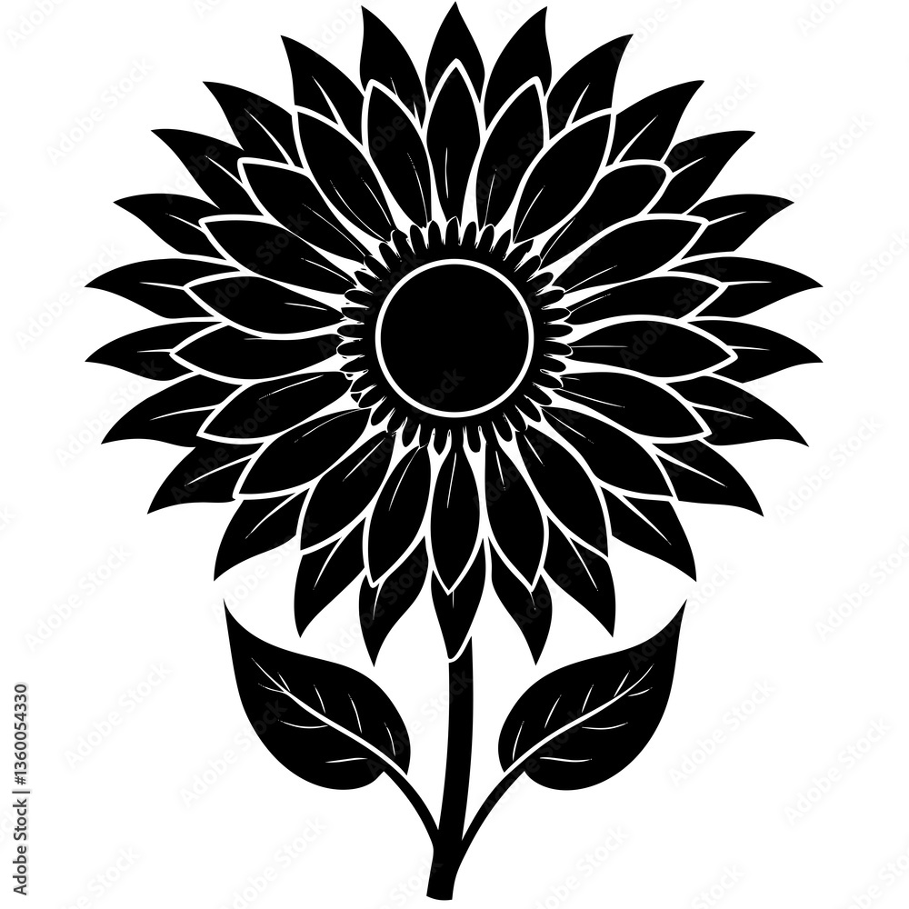 Sunflower Silhouette Vector Sunflower Silhouette Vector