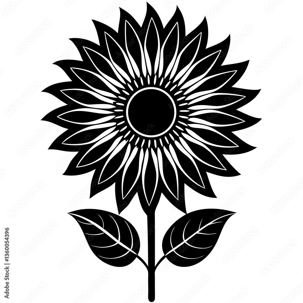 Sunflower Silhouette Vector