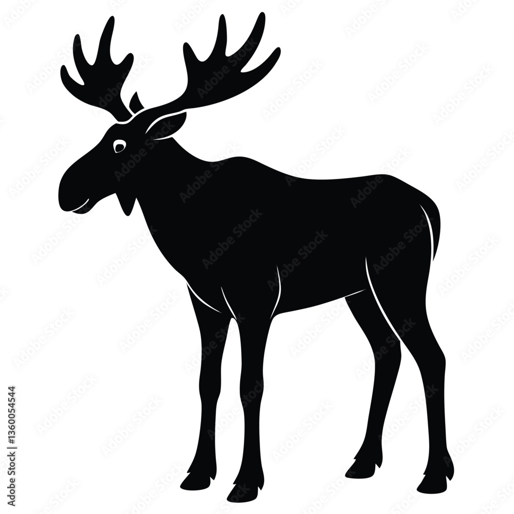 Obraz premium Adobe Illustrator ArtwVintage engrave isolated moose set illustration ink sketch. Wild elk background deer vector artork