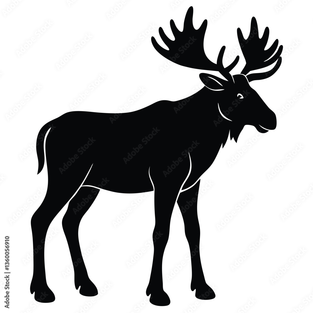 Obraz premium Adobe Illustrator ArtwVintage engrave isolated moose set illustration ink sketch. Wild elk background deer vector artork