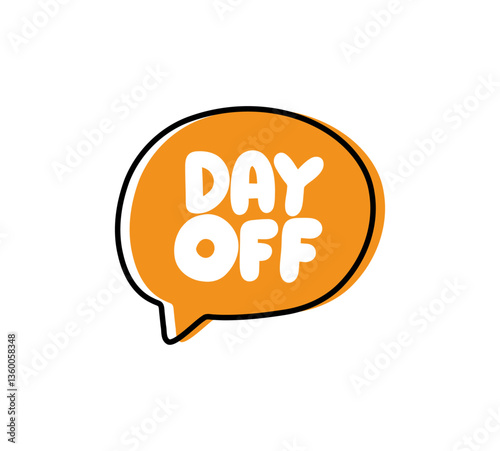 Day Off. Badge, icon, logo vector design illustration on white background