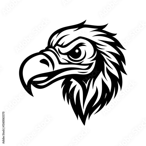 a detailed illustration of an eagle head, exuding a sense of power and intensity