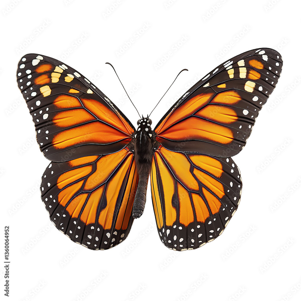Fototapeta premium Detailed Monarch Butterfly Png isolated on transparent background