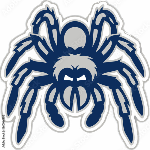 a menacing spider in a badge-style design, radiating an eerie charm