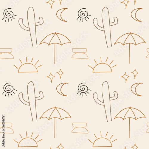 Summer seamless pattern with abstract element. Boho seamless pattern. Modern textiles, print, wallpaper, wrapping paper 