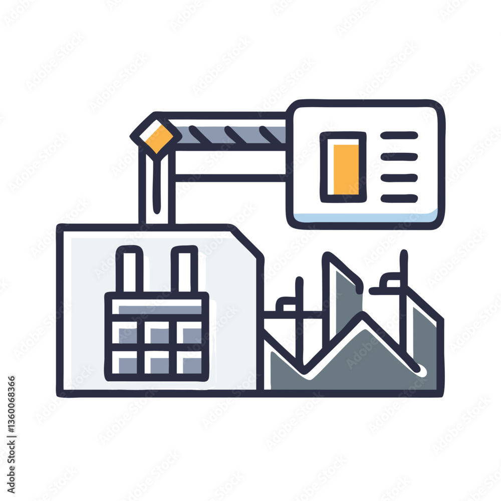 Construction planning vector icon in flat style Construction planning vector icon in flat style
