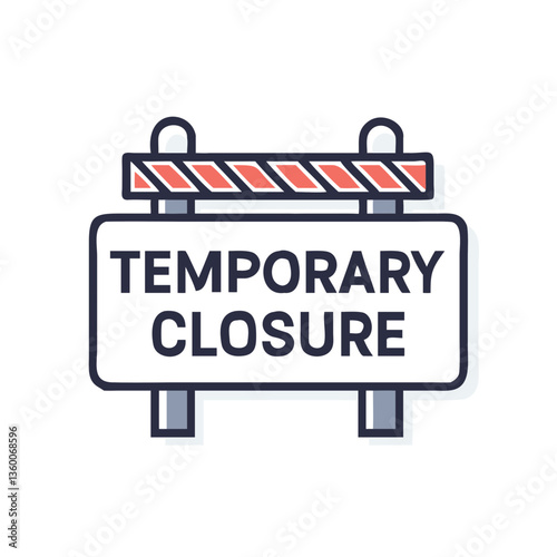 Temporary closure sign vector icon in flat style