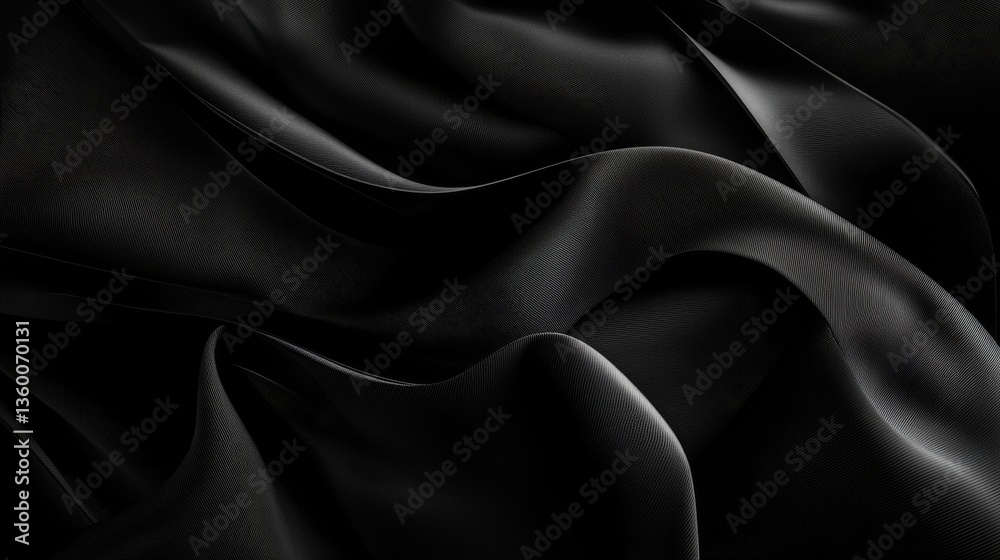 Fototapeta premium Smooth, elegant black fabric draping beautifully.