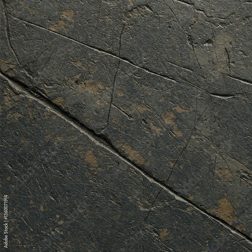 Scratched stone tile grunge texture with deep grooves