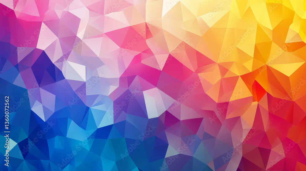 Fototapeta premium A colorful geometric background with a mosaic pattern, designed for abstract art, low-poly illustrations, and modern covers