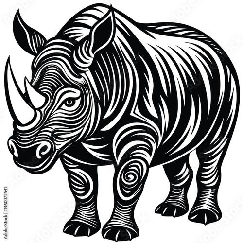 Adobe IlRhino Silhouette Vector, rhino vector graphic wildlife illustrationustrator Artwork