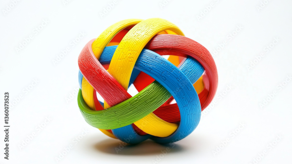 custom made wallpaper toronto digitalA colorful toy snake puzzle, shaped into a ball and placed against a white background, showcasing its playful geometric design