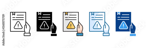 Regulatory Risk Icon Set Multiple Style Collection