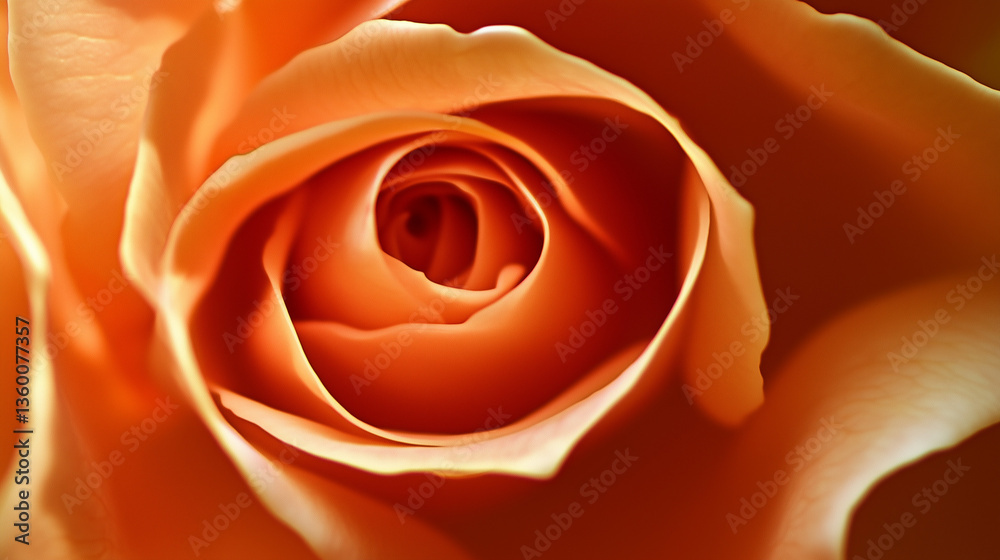 Spiral Rose Elegance: A Close-Up Study of an Orange Blossom against a Gradated Brown Backdrop Spiral Rose Elegance: A Close-Up Study of an Orange Blossom against a Gradated Brown Backdrop