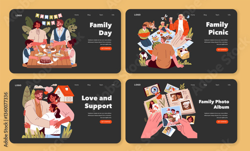 Family Day. Flat Vector Illustration