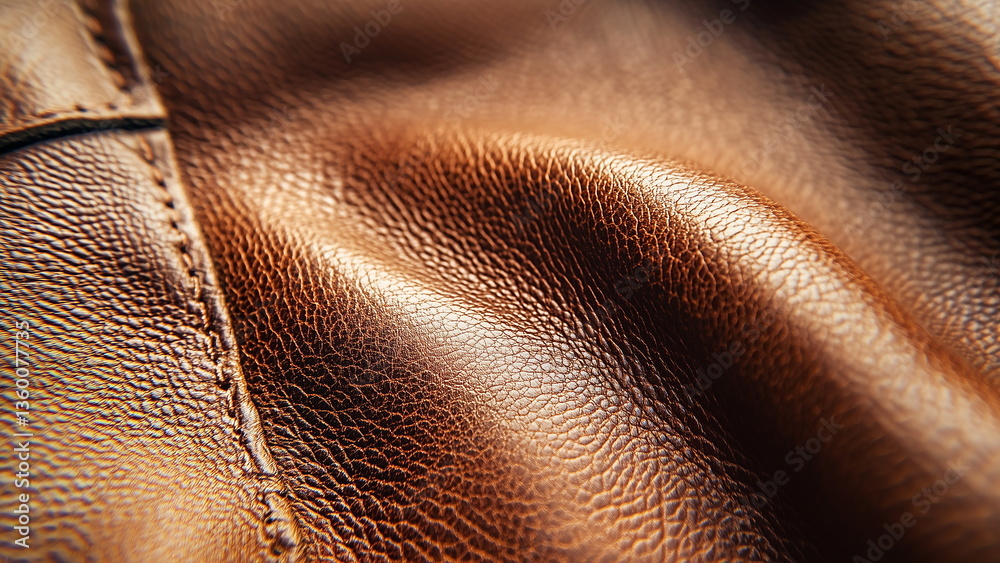 A full image of brown leather material features natural creases and a crumbled texture, showcasing its aged, worn appearance A full image of brown leather material features natural creases and a crumbled texture, showcasing its aged, worn appearance