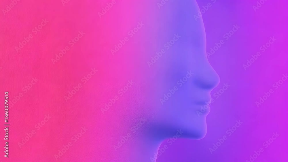 Abstract Profile Silhouette with Colorful Gradient Background Abstract Profile Silhouette with Colorful Gradient Background