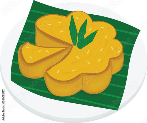 Kuih Bingka Kentang, soft baked potato cake a traditional Malaysian delicacy