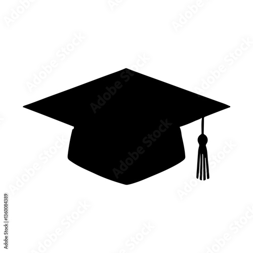 Graduation hat silhouette icon vector design.