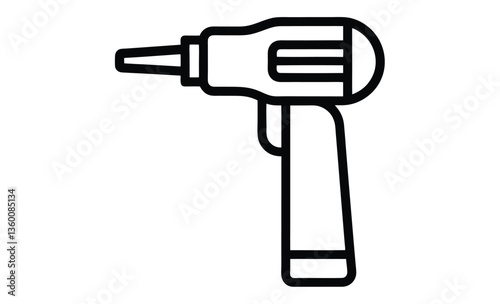 Otoscope medical tool silhouette, Otoscope silhouette vector, Otoscope icon, Medical diagnostic otoscope  