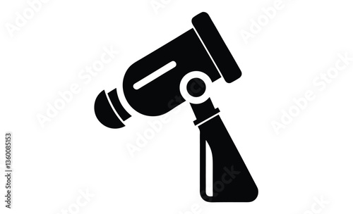 Otoscope medical tool silhouette, Otoscope silhouette vector, Otoscope icon, Medical diagnostic otoscope  