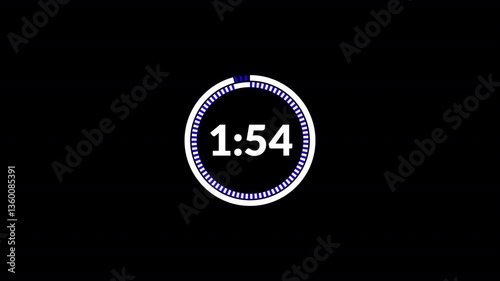2 minute countdown timer animation seconds on transparent background 120 second countdown timer, Countdown video with alpha channel.	
