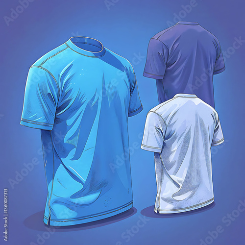 White blank t-shirt template for design mockup photo