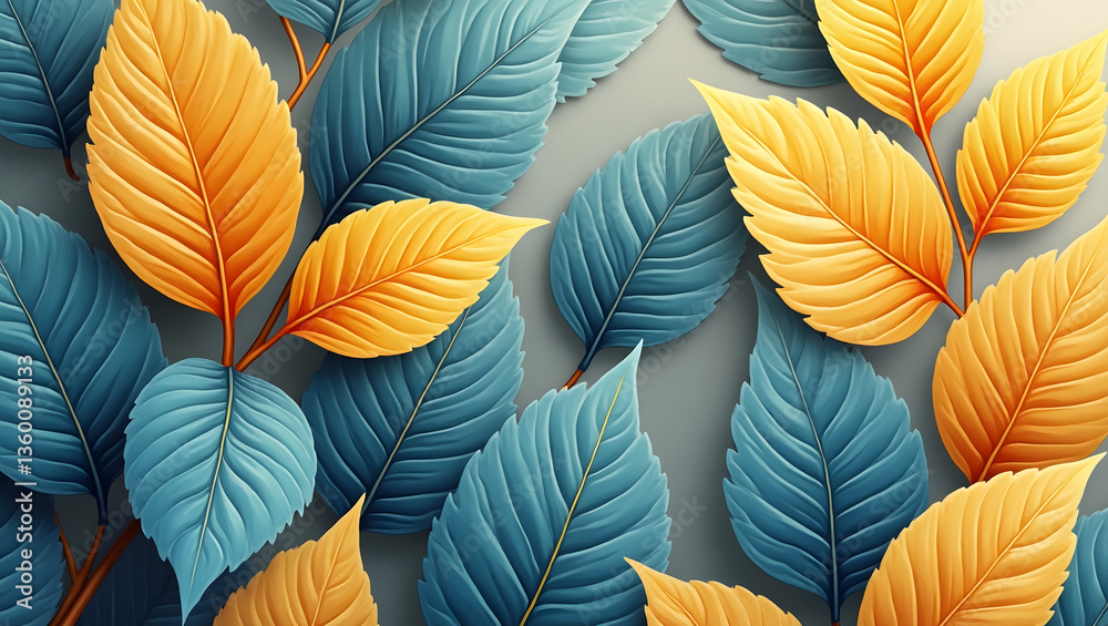 Fototapeta premium seamless pattern with autumn leaves