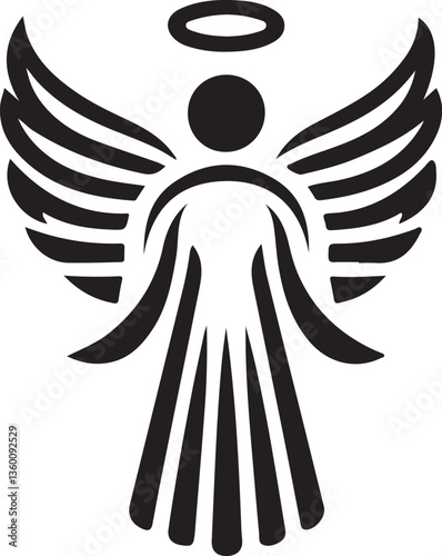 angel wings black and white